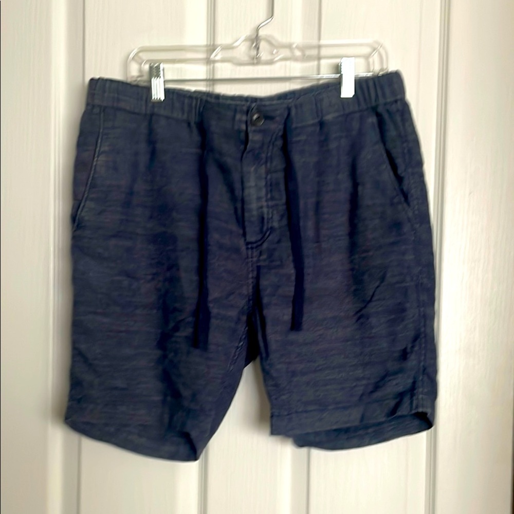 John Varvatos Men's Dark Navy Drawstring Flat Front Shorts
